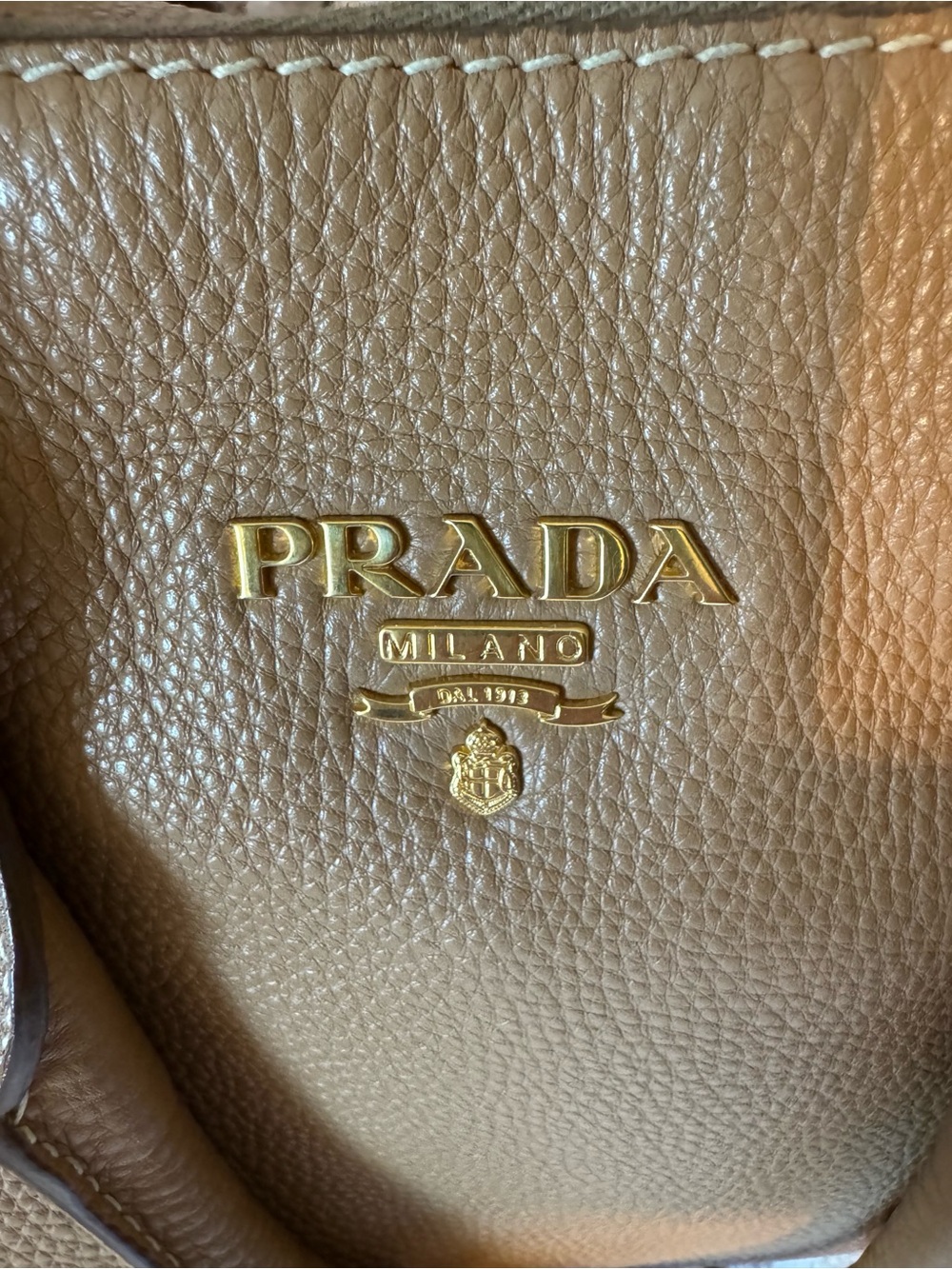 Prada Vitello Daino Leather Satchel with Gold Hardware - Picture 5 of 11